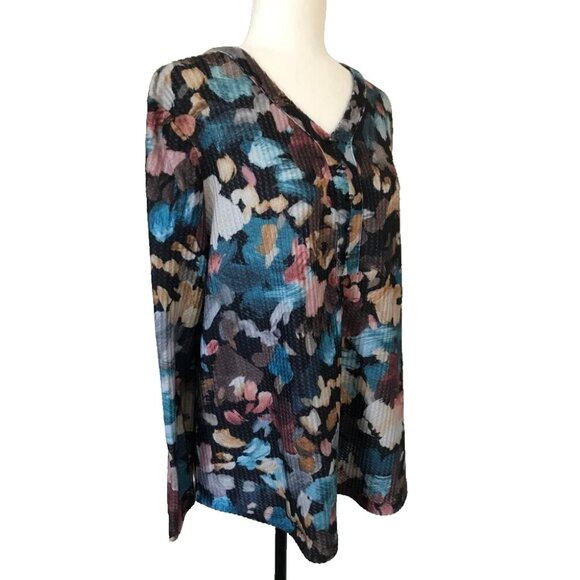 NORTHERN REFLECTIONS Long Sleeve Top Cozy Soft Multicolored Size XXL Petite - Picture 3 of 7